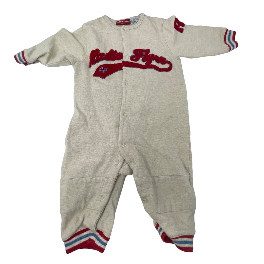 Radio Flyer Sleeper One Piece Long Sleeve Snap Button Cotton Baby 6-9M Retro